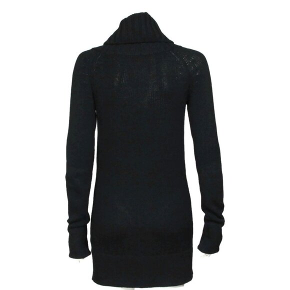 THEORY 100% Cashmere Black Turtleneck Button Long Cardigan Sweater XS/S /327 - Picture 5 of 7